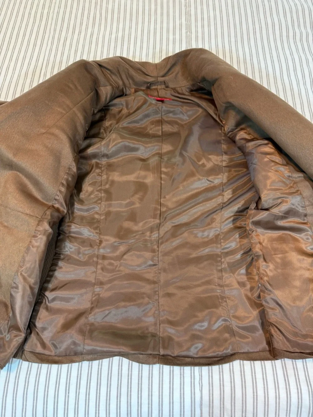 New York & Company Collection Asymmetrical Faux Suede Brown Jacket Size M - Picture 10 of 14
